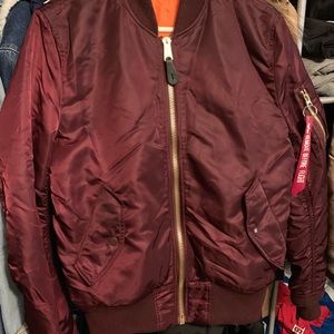 Alpha Industries Ma-1 Bomber Jacket Maroon Medium